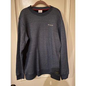 Men's Columbia Blue Striped Crewneck Sweatshirt L